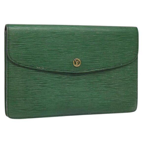 LOUIS VUITTON Epi Montaigne 27 Clutch Bag Green - Picture 1 of 16